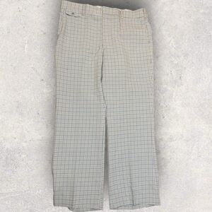 Vintage 1960s Sears Kings Road Double Knit Plaid Rockabilly Trousers Pants 40x30